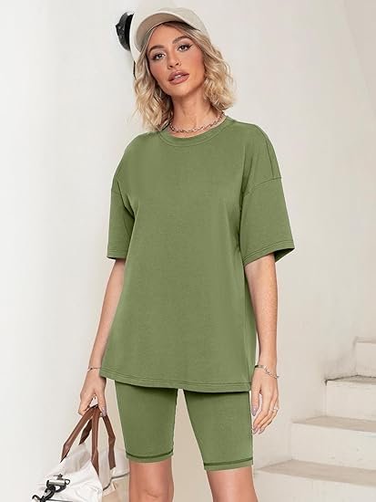 Women 2 Piece Sweatsuit Short Sets Hoodies Long Sleeve Tie Dye Printed Pajamas Set Casual Sleepwear - Image 2