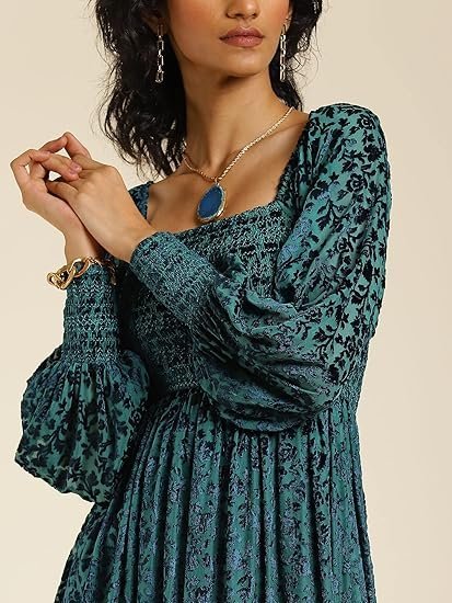 Women's Teal Maxi Dress - Image 4