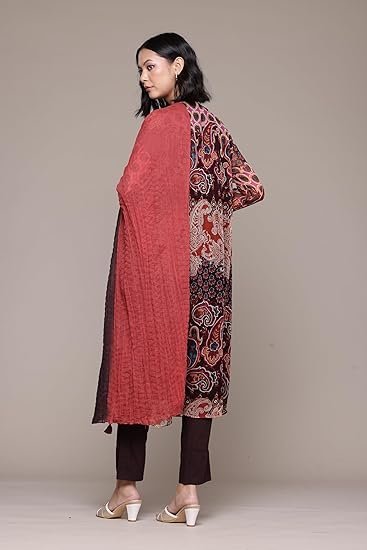 Black Cashmere Kurta With Pant And Dupatta - Image 3