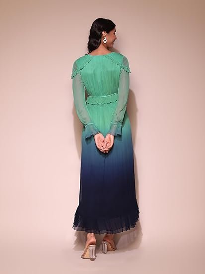 Teal Ombre Long Dress - Image 3