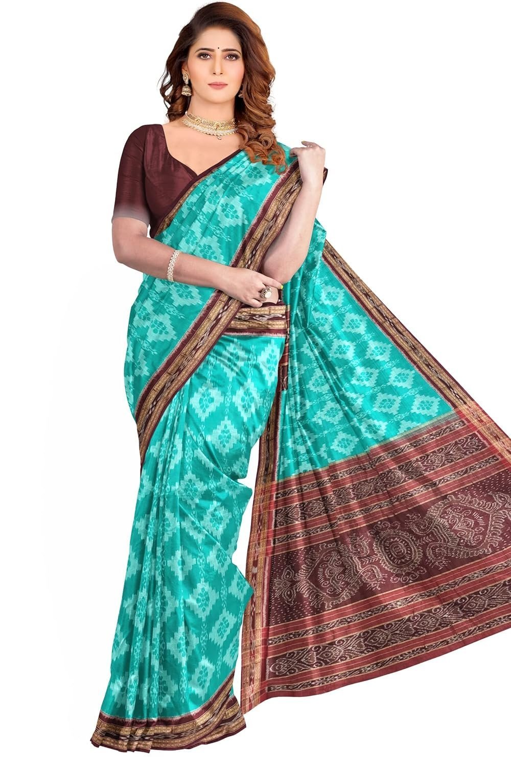 Women's Cotton Saree Odisha Handloom Handmade Pure Cotton Khandua Natural Cotton Ikat Sambalpuri Saree For Women ikat Handloom Saree For Women 5SE9BC-528