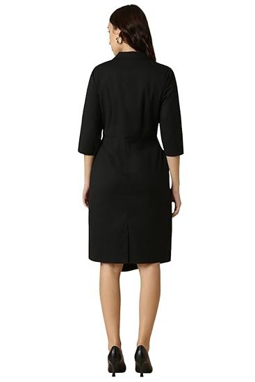 Women Black Solid Formal Dress - Image 3