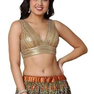 Women's s salwar women's gold net readymade saree blouse-ssb4526-gold