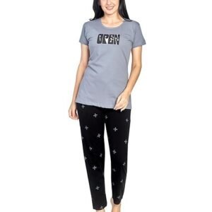 Night Suit for Women| Night Dresses for Women Cotton| Soft Cotton T-Shirt & Pyjama| Cute Printed Sleepwear|