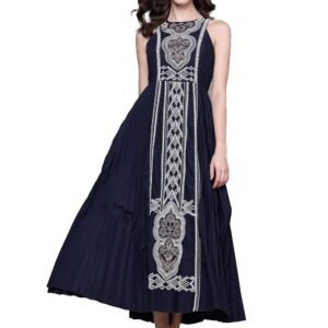Women's Blue Janette Satin Long Dress