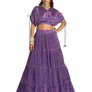 Women's Chinon/Art Silk Semi-Stitched Lehenga choli
